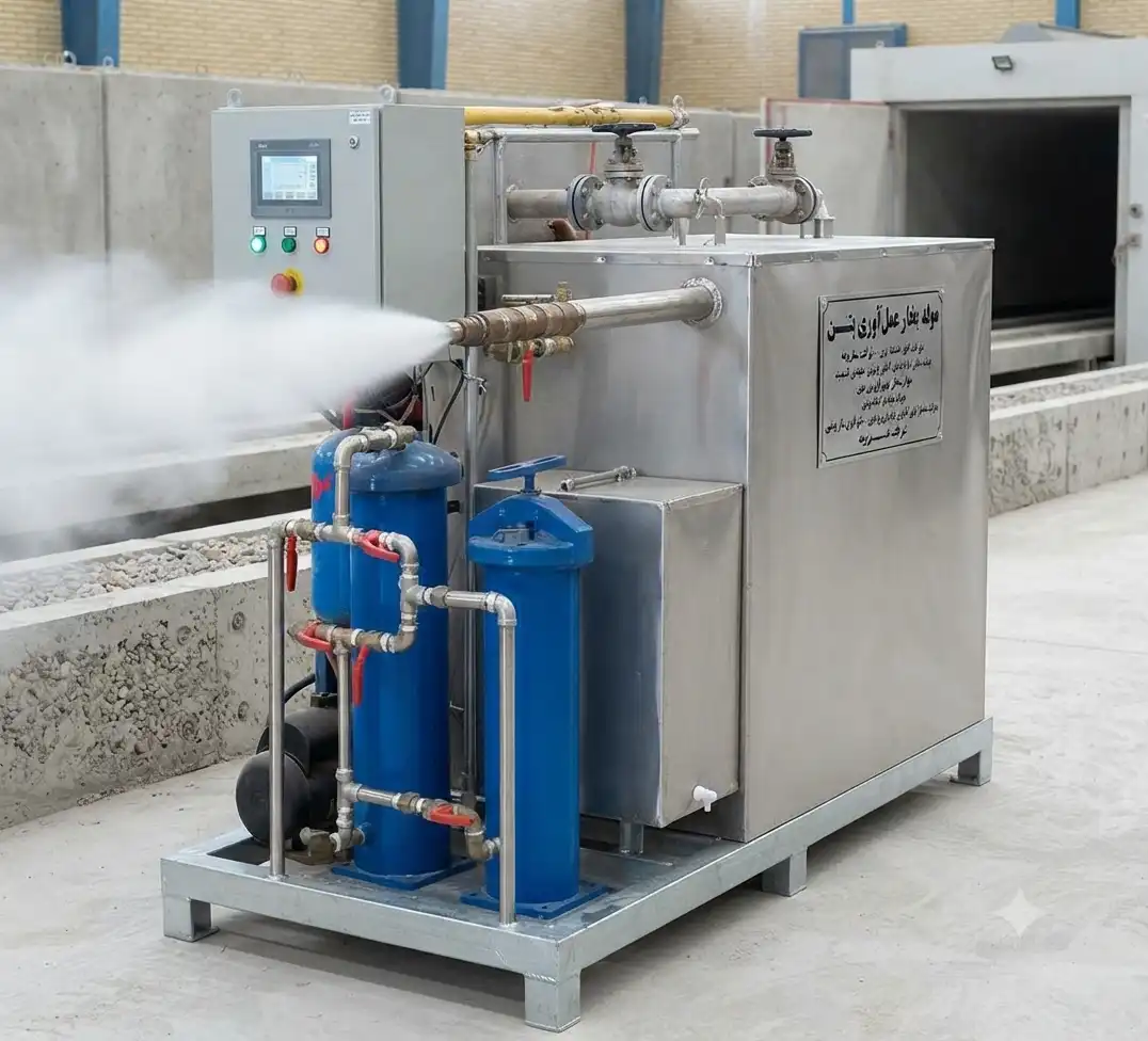 دستگاه مولد بخار صنعتی؛ راهکار پیشرفته عمل‌آوری سریع و یکنواخت بتن (Concrete Curing)